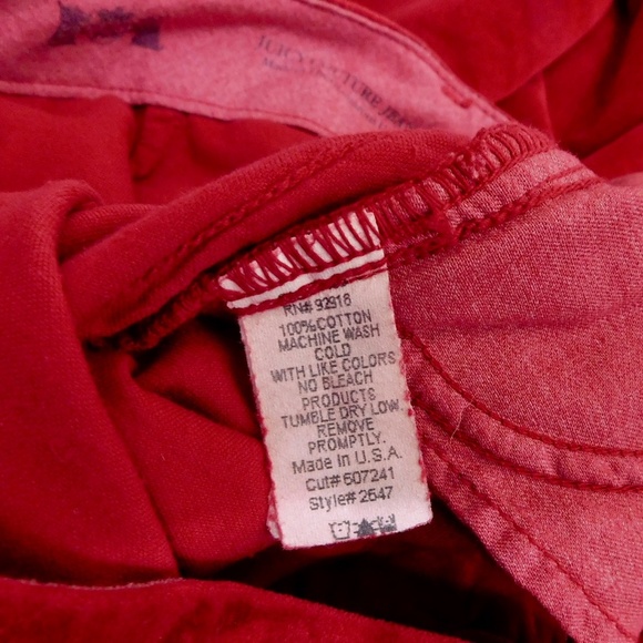 Vintage Y2K JUICY COUTURE Jeans Red Velvet Tuxedo Pants Flared Flare Size 29 - Picture 11 of 12